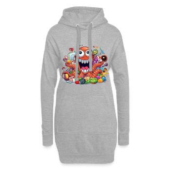 Crazy Kraken plein de gadgets - Sweat-shirt à capuche long Femme - gris chiné - Devant