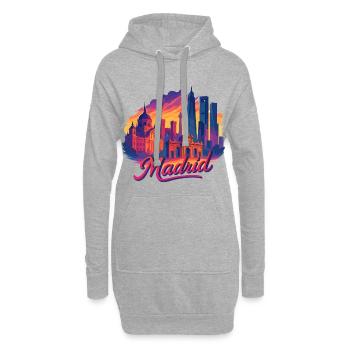 Madrid Skyline: Episch & Tropisch – Modern Art - Hoodie-Kleid - Grau meliert - Vorne