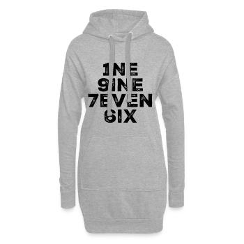 Vintage 1976 - Hoodie-Kleid - Grau meliert - Vorne