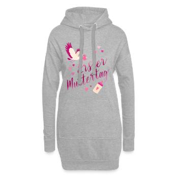 Erster Muttertag - Hoodie-Kleid - Grau meliert - Vorne