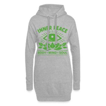 Inner Peace Body Mind Soul Auge - Hoodie-Kleid - Grau meliert - Vorne