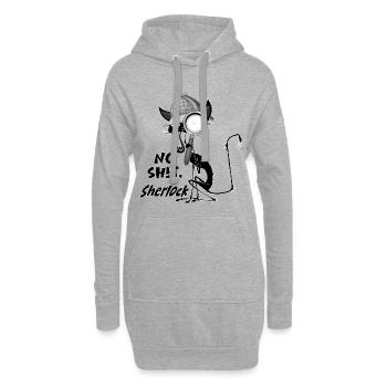 « Sans blague, Sherlock » Mème humoristique du chat noir - Sweat-shirt à capuche long Femme - gris chiné - Devant