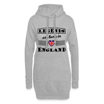 Herz mit Union Jack Flagge - Hoodie-Kleid - Grau meliert - Vorne
