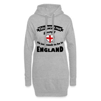 Rotes England Herz - Hoodie-Kleid - Grau meliert - Vorne