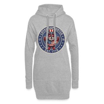 Patriotic USA Bulldog Soutien fidèle 1776 - Sweat-shirt à capuche long Femme - gris chiné - Devant