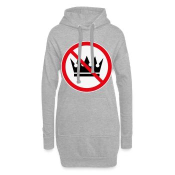 Keine Könige! (Protest-Design / 3C) - Hoodie-Kleid - Grau meliert - Vorne