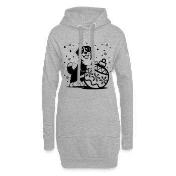Freudiger Berner Hund aus Bombk - Hoodie-Kleid - Grau meliert - Vorne
