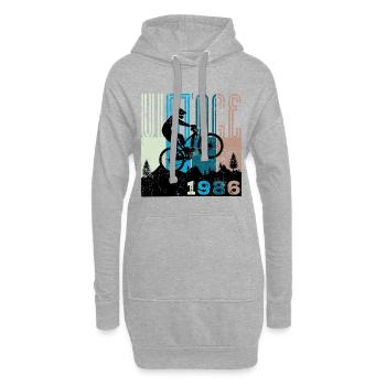 Millésime 1986 - Sweat-shirt à capuche long Femme - gris chiné - Devant
