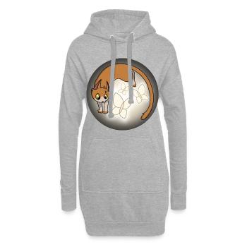 Moustaches de lumière - Sweat-shirt à capuche long Femme - gris chiné - Devant