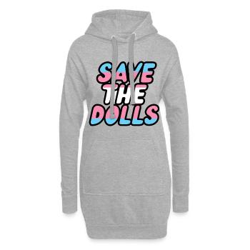 save the dolls - Sweat-shirt à capuche long Femme - gris chiné - Devant