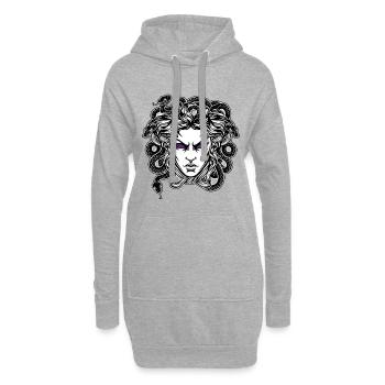 Medusa-Totem-Mythologie Schlangen Lila Augen - Hoodie-Kleid - Grau meliert - Vorne