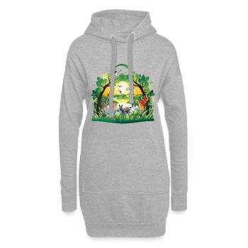 Tierparadies im Dschungelkreis - Hoodie-Kleid - Grau meliert - Vorne