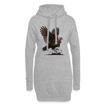 Dindon Sauvage en Vol Nature Sauvage Forêt - Sweat-shirt à capuche long Femme - gris chiné - Devant