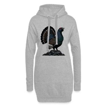 Grand Tétras Majestueux Nature Sauvage Montagne - Sweat-shirt à capuche long Femme - gris chiné - Devant