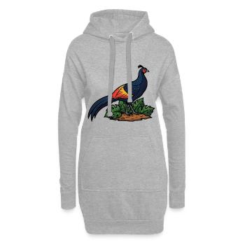 Majestätische Ringhalsfasanen-Wildnatur - Hoodie-Kleid - Grau meliert - Vorne
