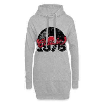 Vintage 1976 - Hoodie-Kleid - Grau meliert - Vorne