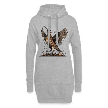 Bécasse des Bois Sauvage Nature Forêt Décollage - Sweat-shirt à capuche long Femme - gris chiné - Devant