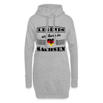 Roter Goldener Sachsen Schild - Hoodie-Kleid - Grau meliert - Vorne