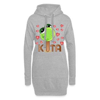 Crèche Grenouille Glacée - Sweat-shirt à capuche long Femme - gris chiné - Devant