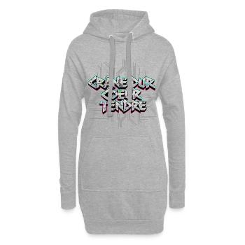 Cyber Electro - Crâne dur Cœur tendre - Sweat-shirt à capuche long Femme - gris chiné - Devant