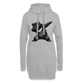 Taponage de l’ours noir - Sweat-shirt à capuche long Femme - gris chiné - Devant