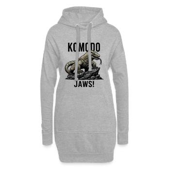 Komodowaran-Kiefer Gefahr Schwarze Eidechse - Hoodie-Kleid - Grau meliert - Vorne