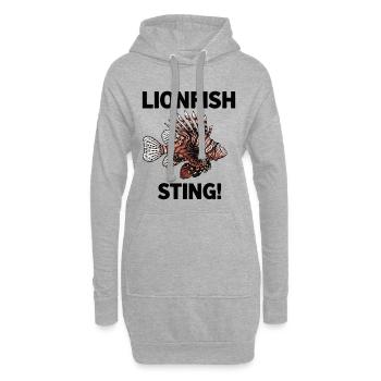 Löwenfisch Gefährlicher Sting Fliegender Löwenfisch Schwarz - Hoodie-Kleid - Grau meliert - Vorne