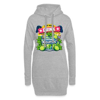 Sauvez l'eau, buvez Mojitos - Sweat-shirt à capuche long Femme - gris chiné - Devant