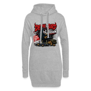 Oiseau du diable Pêche à la carpe Vol de boulon, design - Sweat-shirt à capuche long Femme - gris chiné - Devant