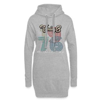 Millésime 1976 - Sweat-shirt à capuche long Femme - gris chiné - Devant