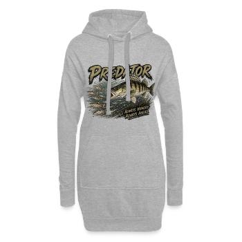 Fressfisch-Zander-Angriffs-Design - Hoodie-Kleid - Grau meliert - Vorne