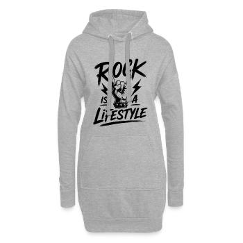 Le rock est un mode de vie - pas seulement de la musique - Sweat-shirt à capuche long Femme - gris chiné - Devant