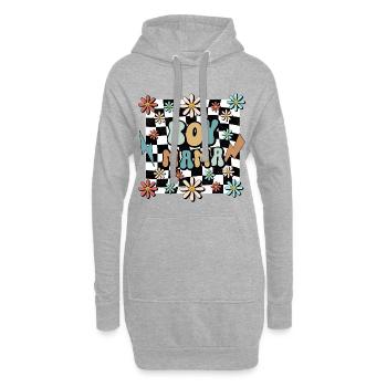 Mère mère à motif floral de garçon grossesse - Sweat-shirt à capuche long Femme - gris chiné - Devant