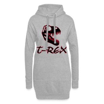 Tyrannosaurier - Hoodie-Kleid - Grau meliert - Vorne