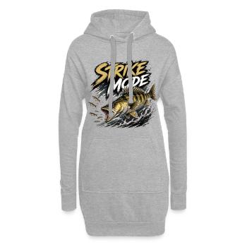 Strike Mode Zander – Predator Fishing Design - Hoodie-Kleid - Grau meliert - Vorne
