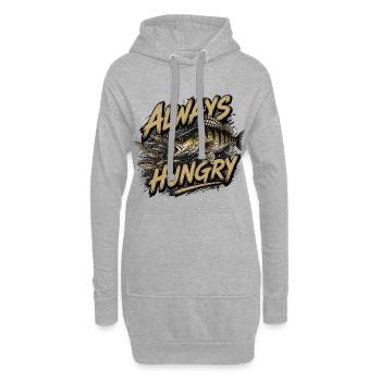 Always Hungry Zander – Predator Angel-Design - Hoodie-Kleid - Grau meliert - Vorne