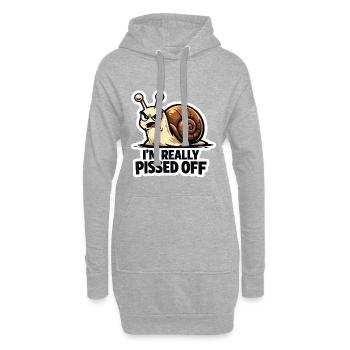 Escargot en colère – Je suis vraiment en colère - Sweat-shirt à capuche long Femme - gris chiné - Devant