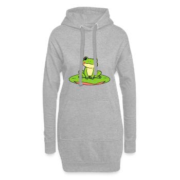 Cute Frog - Sweat-shirt à capuche long Femme - gris chiné - Devant