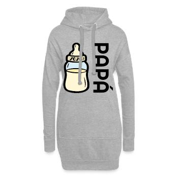 Papa espagnol bébé 2026 - Sweat-shirt à capuche long Femme - gris chiné - Devant