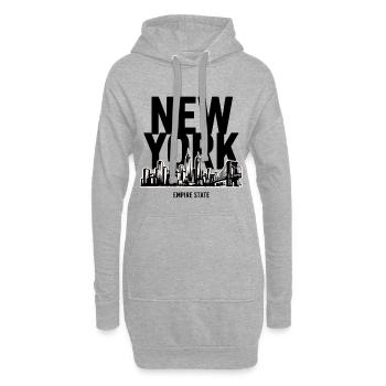 Silhouette urbaine: skyline et ponts - Sweat-shirt à capuche long Femme - gris chiné - Devant