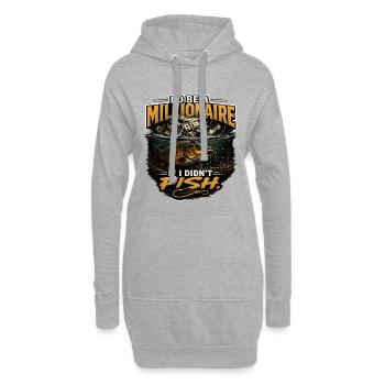 Je serais millionnaire si je ne faisais pas de design de carpe de pêche - Sweat-shirt à capuche long Femme - gris chiné - Devant