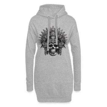 Maya Krieger Azteken Design - Hoodie-Kleid - Grau meliert - Vorne