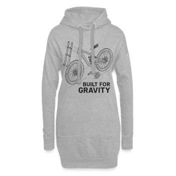 Construit pour la gravité : Dessin explosé de DH-Bike - Sweat-shirt à capuche long Femme - gris chiné - Devant