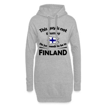 Pinselstrich Finnlandflagge - Hoodie-Kleid - Grau meliert - Vorne