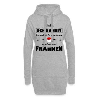 Wappencrest roter Zackenrand Franken - Hoodie-Kleid - Grau meliert - Vorne