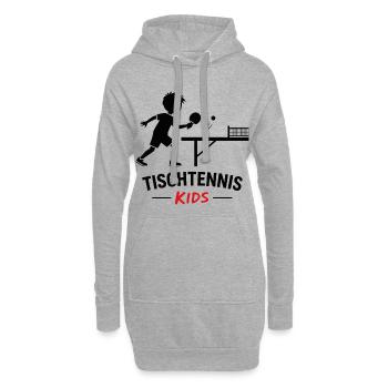 Tischtennis Kids design - Hoodie-Kleid - Grau meliert - Vorne