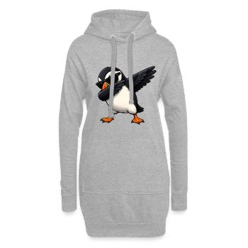 Tamponnement des macareux - Sweat-shirt à capuche long Femme - gris chiné - Devant