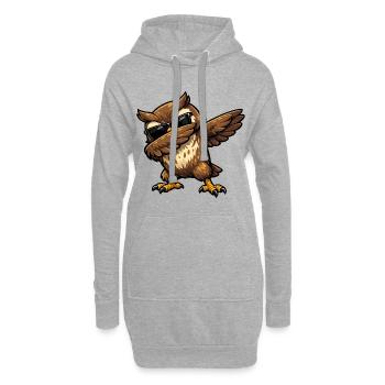 Chouette à l’eau - Sweat-shirt à capuche long Femme - gris chiné - Devant