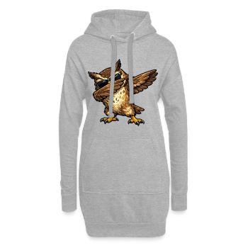 Dabbing Uhu - Hoodie-Kleid - Grau meliert - Vorne