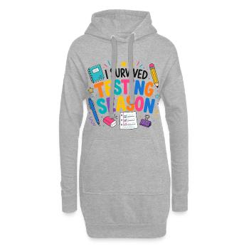 Ich habe die Klausurphase überlebt Schule Humor - Hoodie-Kleid - Grau meliert - Vorne